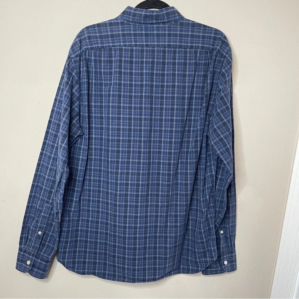 J.CREW Men's 100% Cotton Slim Fit Blue Plaid Button Down, XL‎